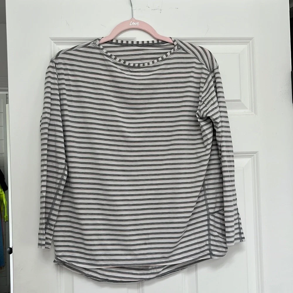 Lululemon long sleeved striped shirt - Picture 1 of 3
